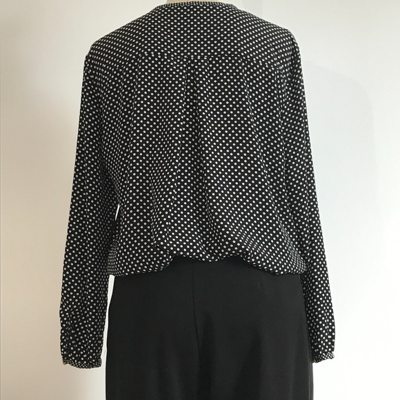 ZARA black with white polka dots  blouse  XL - Picture 8 of 13